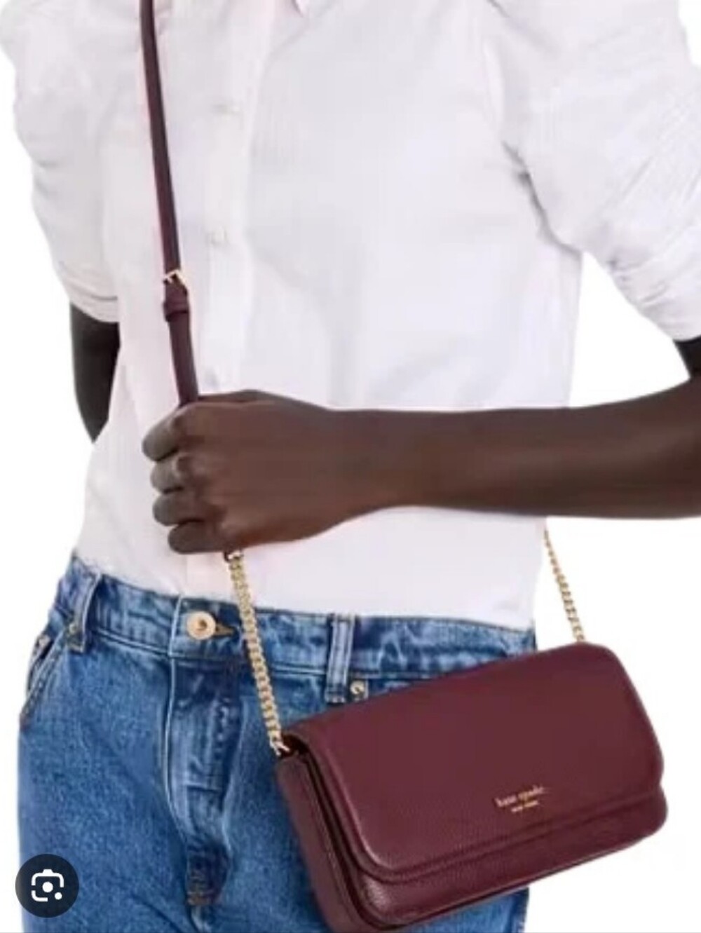 Kate Spade, EUC, Women's, Pebbled Leather Crossbody Bag, Color Burgundy,